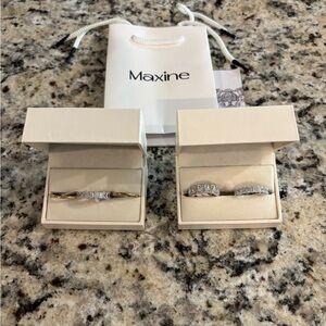 Maxine Diamond Band Set - Mixed Metal Sparkle